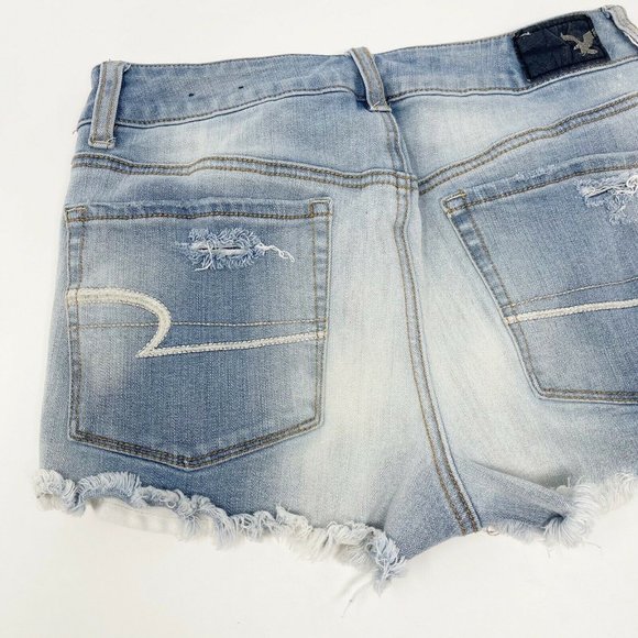 American Eagle Hi Rise Shortie Jean Shorts 2 - Picture 7 of 9